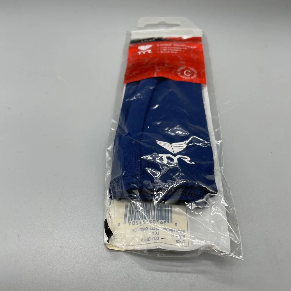 TYR Lycra Swim Cap Navy Blue Classic Size LCY 401 Lightweight Quick Dry